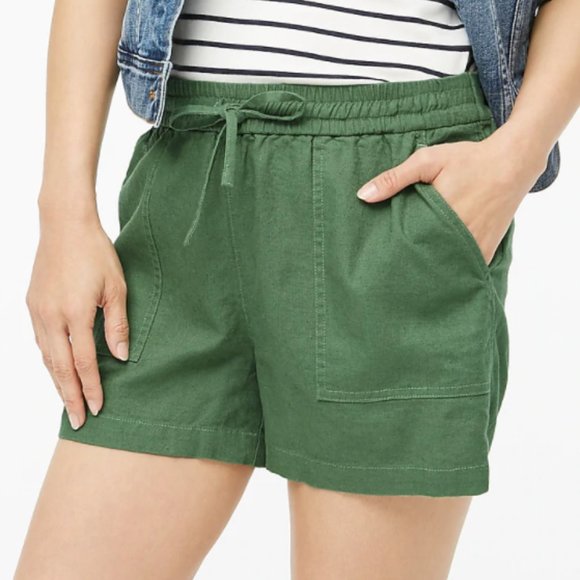 J. Crew Pants - J. Crew Linen Blend Drawstring Shorts Faded Moss